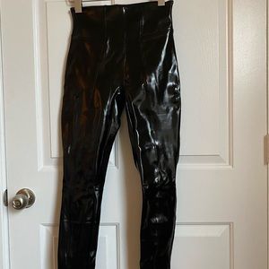 Spanx patent leather leggings black size S